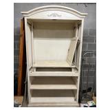 Unfinished White Wooden Cabinet W/Doors