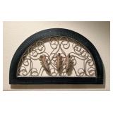 Vtg Half-Moon Metal Wall Decor 20ï¿½ï¿½x12ï¿½ï¿½