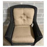 Vtg Wicker Armchair W/Cushions 32ï¿½ï¿½x36ï¿½ï¿½39ï¿½ï¿½