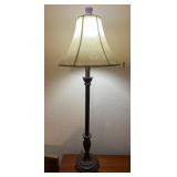 2 Vtg Bronze Table Lamp w/Shade 32ï¿½ï¿½