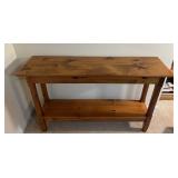 Vtg Wooden Console Table W/Shelf 50ï¿½ï¿½x14ï¿½ï¿½x32ï¿½