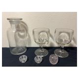 Vtg Glassware Set with Decanter 8.5ï¿½ï¿½
