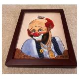 Vtg Clown Painting by Homeowner 9.5ï¿½ï¿½x11ï¿½ï¿½