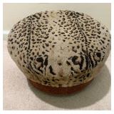 Vtg Faux Fur Leopard Print Ottoman 19ï¿½ï¿½x12ï¿½ï¿½