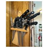 (P)ï¿½Vtg Wooden Knife Rack.