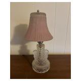 (DR)ï¿½Vtg Glass Table Lampï¿½12ï¿½6