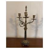 (LR)ï¿½Brass & Marble Candelabraï¿½8x9x20.5