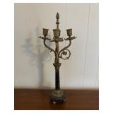 (LR)ï¿½Brass & Marble Candelabraï¿½8.5ï¿½7.5ï¿½20.5