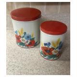 (K)ï¿½Vtg 1950ï¿½s Metal Canisters (Set of 2)ï¿½6ï¿½7