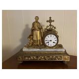 (HC)ï¿½Vtg French Gilt Mantel Clockï¿½13.5ï¿½5.25ï¿½12.5