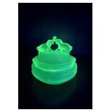 (LR)ï¿½Vtg Uranium Glass Elephantï¿½4.5ï¿½5