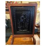 (BR)ï¿½Vtg Cast Iron Fire Screenï¿½22x16x35