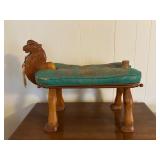 (LR)ï¿½Vtg Camel Saddle Stoolï¿½26x12x19