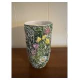 (LR)ï¿½Vtg Italian Floral Ceramic Vase.