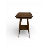 (BATH)ï¿½Vtg. Tiger Oak Parlor Tableï¿½15.5x29x15.5