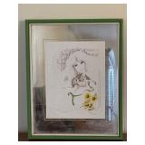 (LR)ï¿½1976 Woman & Cat Printï¿½17x21x1.75