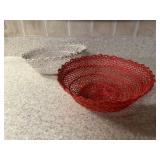(K)ï¿½Vtg Hand Crochet Bowls (Set of 2)ï¿½9.5ï¿½3