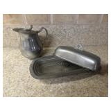 (K)ï¿½Stieff Pewter Creamer & Butter Dish
