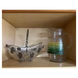 (K)ï¿½Vtg. Glass Bowl & Pitcherï¿½7ï¿½9.5