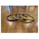 (LR)ï¿½3 Vtg Cloisonne Banglesï¿½2.75ï¿½