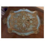 (L)ï¿½Vtg Florentine Serving Trayï¿½17ï¿½11.5