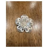 (LR)ï¿½Vtg Silver Filigree Broochï¿½1.5ï¿½
