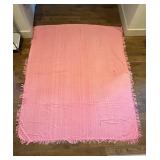 (LR)ï¿½Vtg. Pink Chenille Bedspreadï¿½76ï¿½94