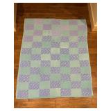 (LR)ï¿½Vtg Purple/Teal Quiltï¿½65ï¿½84