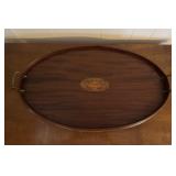(LR)ï¿½Vtg. Oval Serving Trayï¿½24ï¿½14