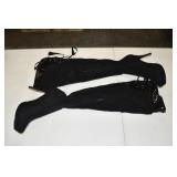 NY Suede & Glitter Thigh High Boots 8M