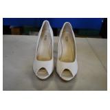 Splash White Patent Leather Heels 8.5