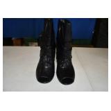 Bronks Black Peep Toe Ankle Boots size 39