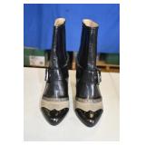 Two Lips Black & Gray Ankle Boots 8.5