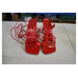 Fredericks of Hollywood Red Strappy Heels 8
