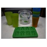 Plastic Ice Bucket & Tumbles w/ Frog Cube Tray