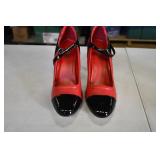 Fredericks of Hollywood 4" Red Black Heels 8.5