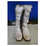 White Suede & Fur Lined Boots