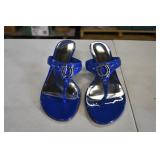 Impo Blue Patent Leather Sandals 8