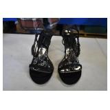Steve Madden Satin Black Rhinestones 8.5