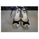 Steve Madden White/Black Polka Dot Peep Toe