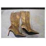 Shiny Gold Knee High Boots 8.5
