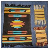 Three Handwoven Textile Mats