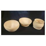 Three Greenware Coil-Formed Bowls