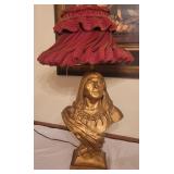 Native American Chief Lamp With Shade