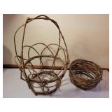 Two Rustic Vine Baskets