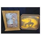 Framed Indian Maiden and Trail Art