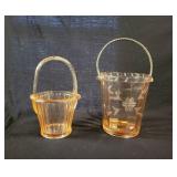 Pink Depression Glass Baskets