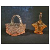 Pink Depression Glass Baskets