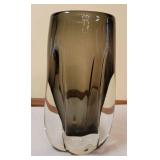 Hand Blown Glass Vase in Smoke Color