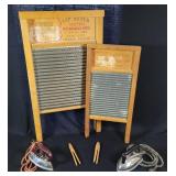 Vintage Laundry Washboards and Irons